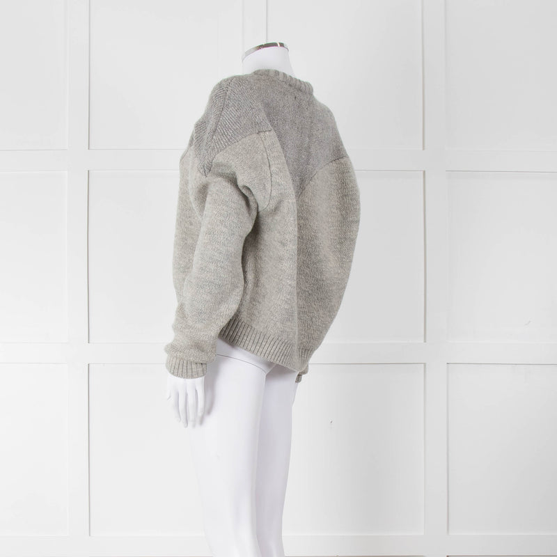 Isabel Marant Grey Contrast Knit Jumper