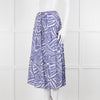 Rails Blue and White Cotton Geometric Print Midi Skirt