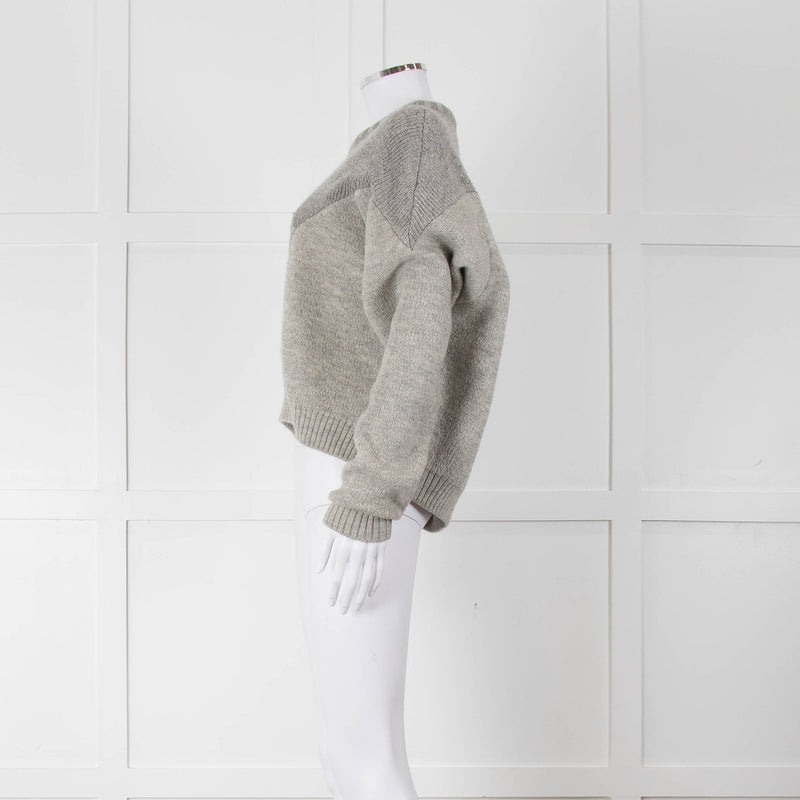 Isabel Marant Grey Contrast Knit Jumper