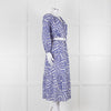 Rails Blue and White Cotton Geometric Print Midi Skirt