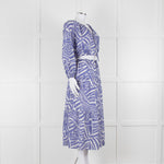 Rails Blue and White Geometric Crop Peasant Blouse
