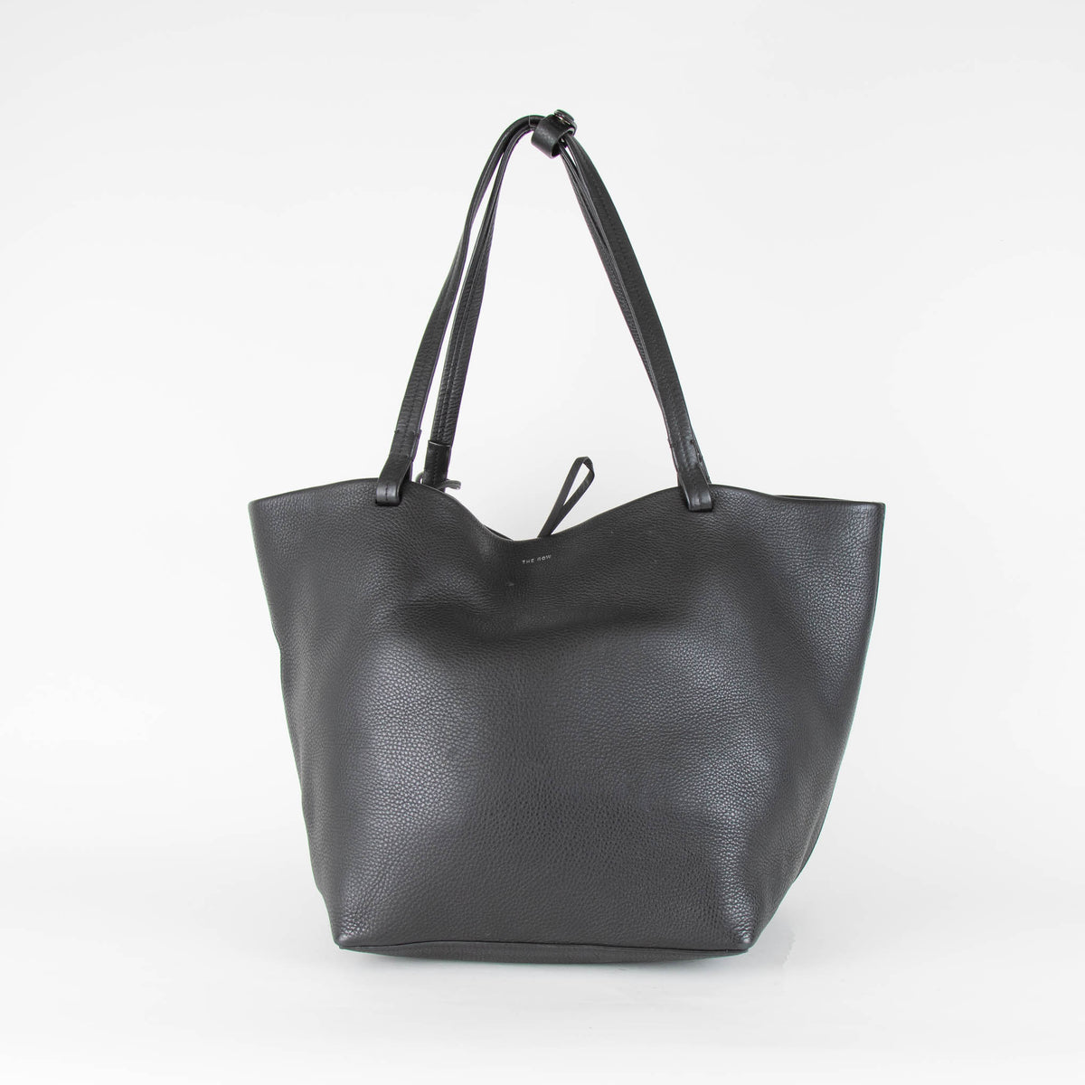 The Row Black Leather Park Tote Three