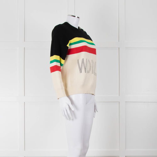 Sandro Cream "WORLD LOVER" Jumper