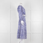Rails Blue and White Cotton Geometric Print Midi Skirt