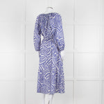 Rails Blue and White Cotton Geometric Print Midi Skirt