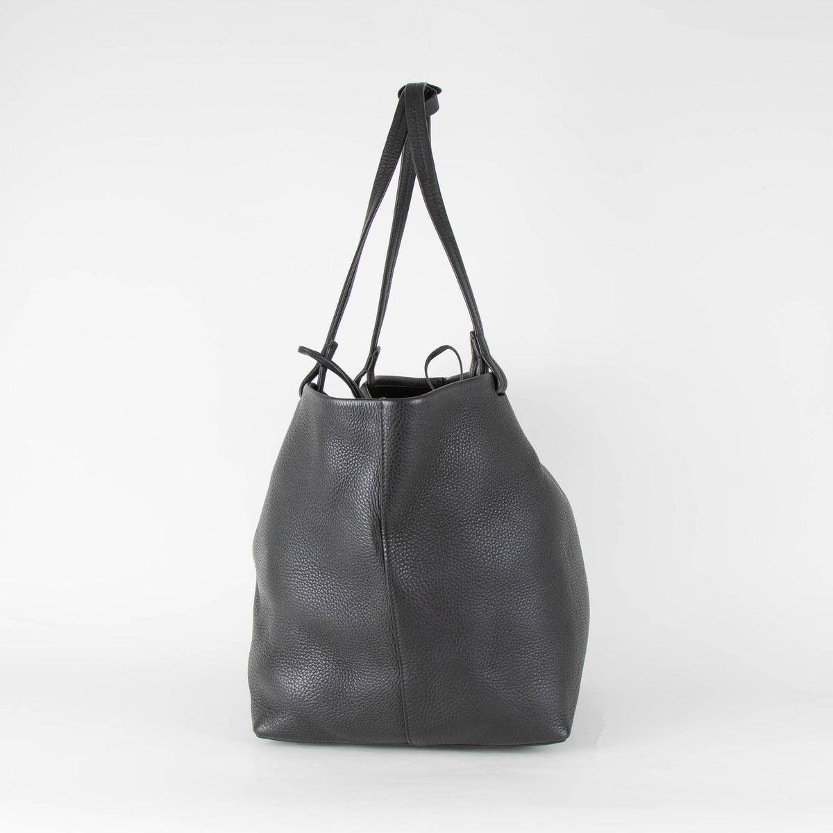 The Row Black Leather Park Tote Three
