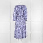 Rails Blue and White Cotton Geometric Print Midi Skirt