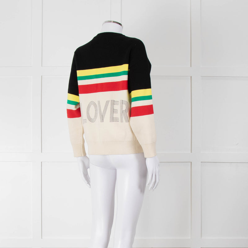 Sandro Cream "WORLD LOVER" Jumper
