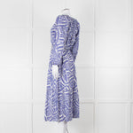 Rails Blue and White Cotton Geometric Print Midi Skirt