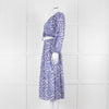 Rails Blue and White Geometric Crop Peasant Blouse
