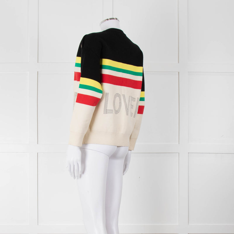 Sandro Cream "WORLD LOVER" Jumper