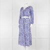 Rails Blue and White Cotton Geometric Print Midi Skirt