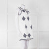 Tory Burch Celeste White Dress With Blue Aztec Print