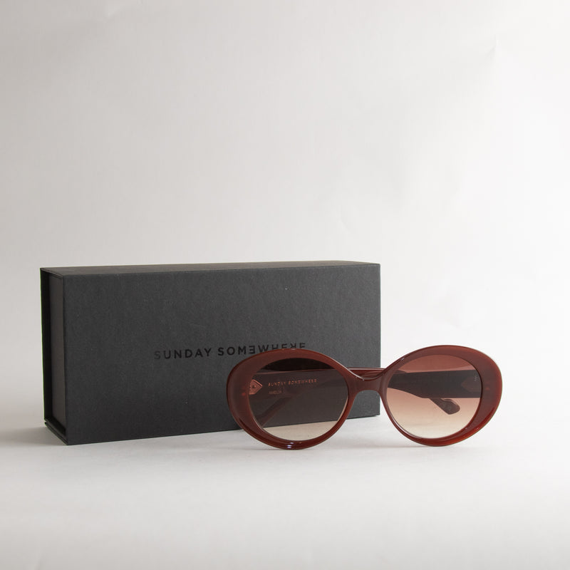 Sunday Somewhere Maroon Amelia Sunglasses