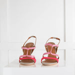 Malone Souliers Pink Grey Strappy Heeled Sandals