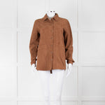 Sezane 'Will Forever' Tan Suede Hidden Pocket Jacket