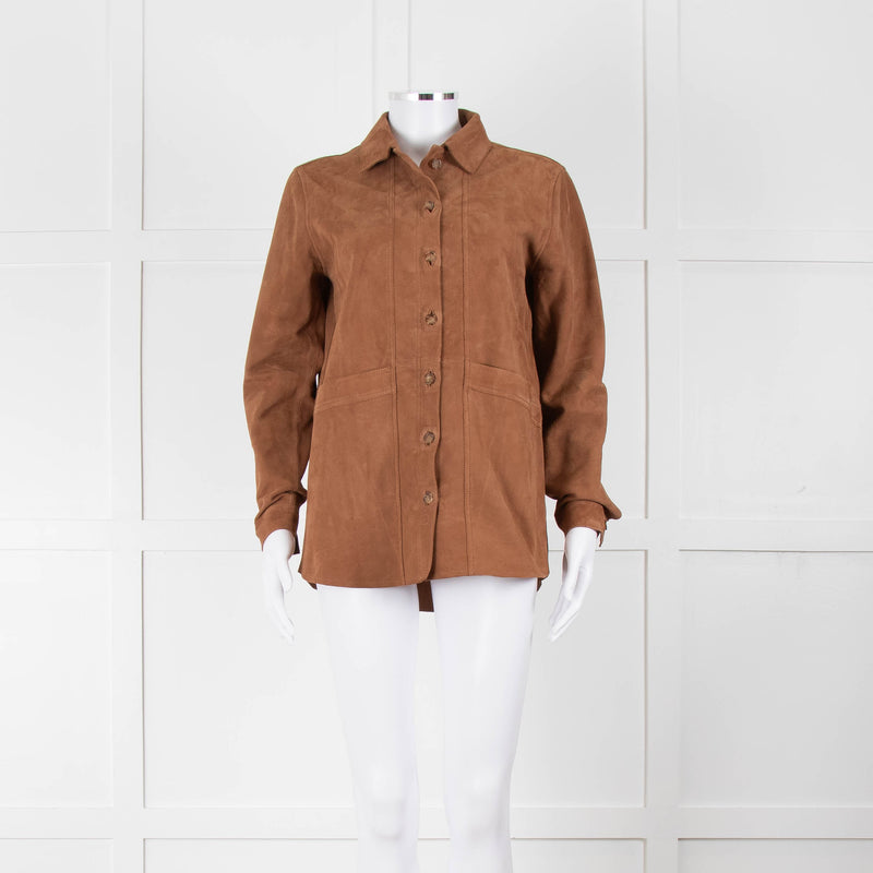 Sezane 'Will Forever' Tan Suede Hidden Pocket Jacket