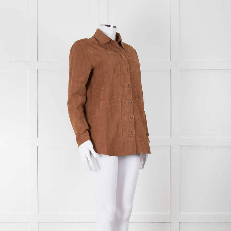Sezane 'Will Forever' Tan Suede Hidden Pocket Jacket