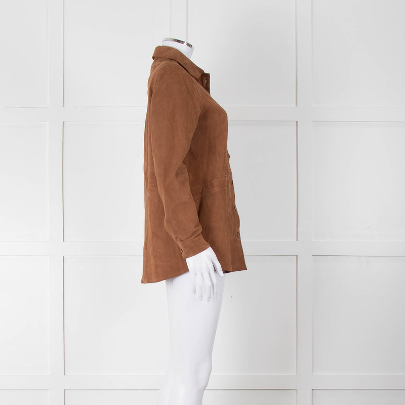 Sezane 'Will Forever' Tan Suede Hidden Pocket Jacket