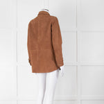 Sezane 'Will Forever' Tan Suede Hidden Pocket Jacket