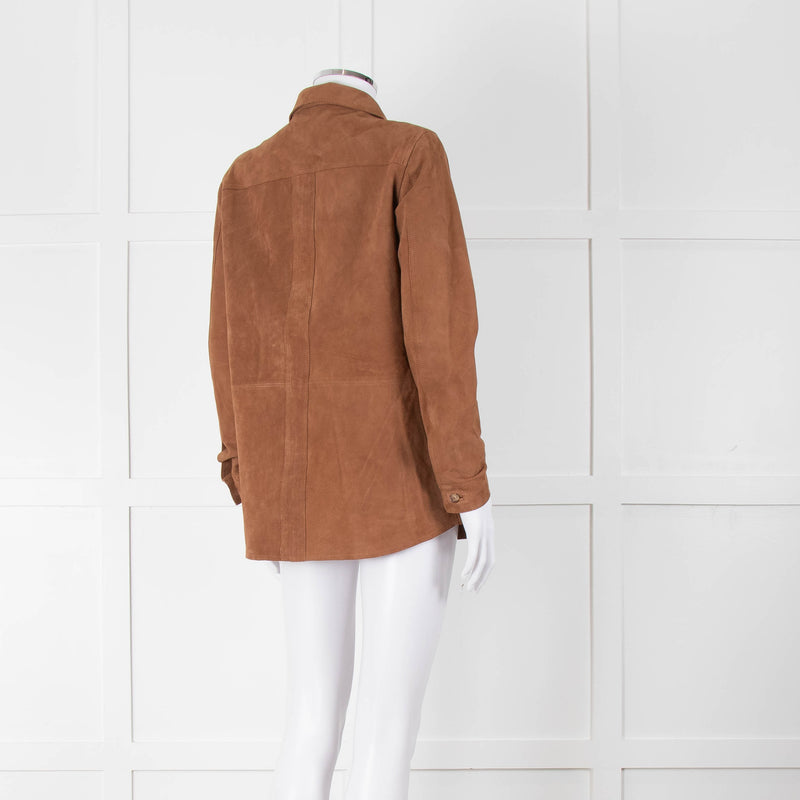 Sezane 'Will Forever' Tan Suede Hidden Pocket Jacket