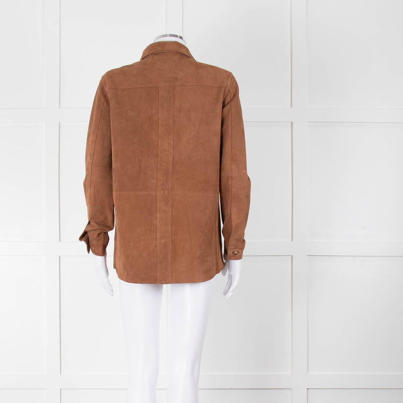 Sezane 'Will Forever' Tan Suede Hidden Pocket Jacket