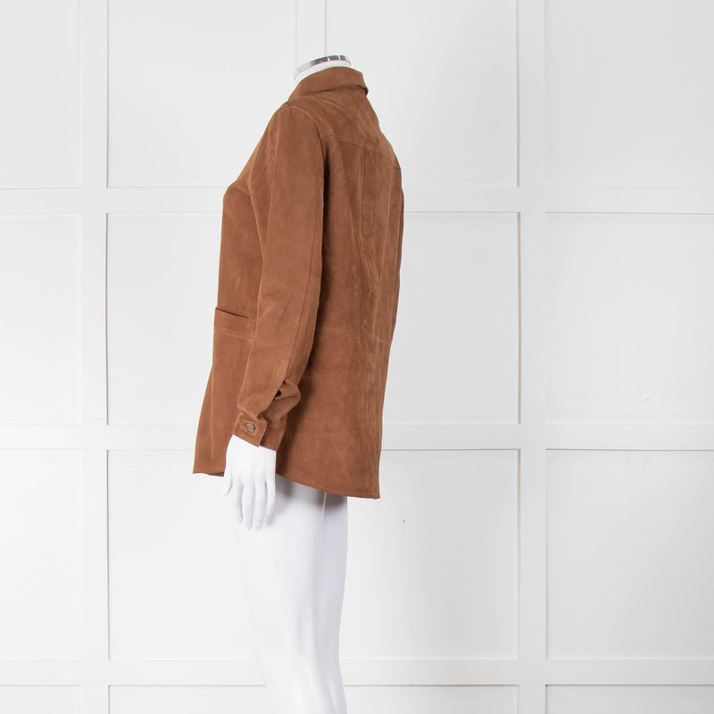 Sezane 'Will Forever' Tan Suede Hidden Pocket Jacket