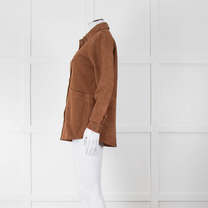 Sezane 'Will Forever' Tan Suede Hidden Pocket Jacket