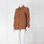 Sezane 'Will Forever' Tan Suede Hidden Pocket Jacket