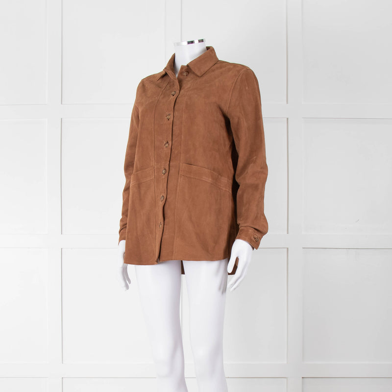 Sezane 'Will Forever' Tan Suede Hidden Pocket Jacket