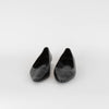 The Row Black Leather Pointed Flat Shoes