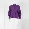 Six Soeurs Purple Broderie High Neck Blouse