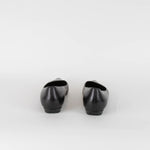 The Row Black Leather Pointed Flat Shoes