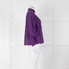 Six Soeurs Purple Broderie High Neck Blouse