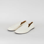 The Row Cream Soft Leather Canal Loafers