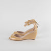 Miu Miu Beige Patent Wedge Sandals