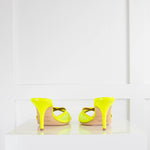 Malone Souliers Neon Lime Square Toe Mules