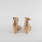 Miu Miu Beige Patent Wedge Sandals