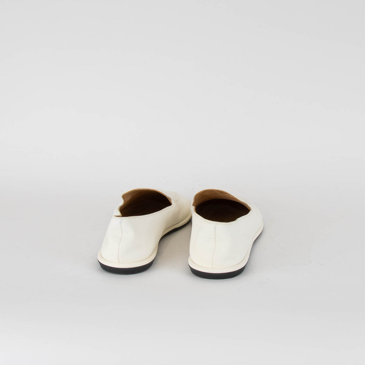 The Row Cream Soft Leather Canal Loafers