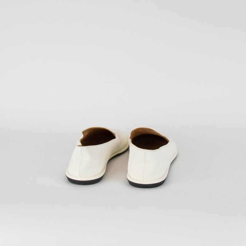 The Row Cream Soft Leather Canal Loafers