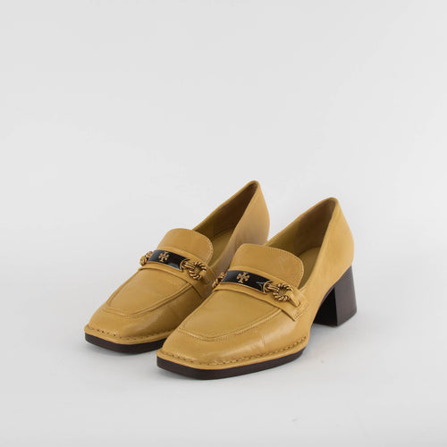 Tory Burch Mustard Yellow Heeled Loafers