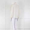 Sezane Cream Frill Lace Front Detail Jumper