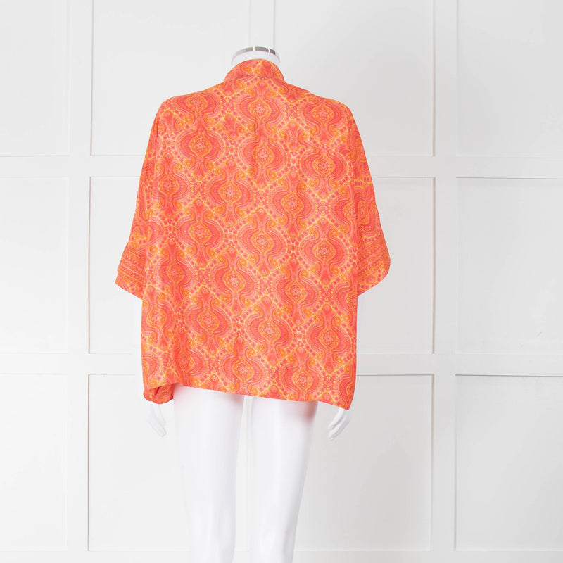 Lauren Vidal Orange Paisley Batwing Blouse