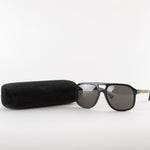 Gucci Black Sunglasses With Gold Hardware on Arms