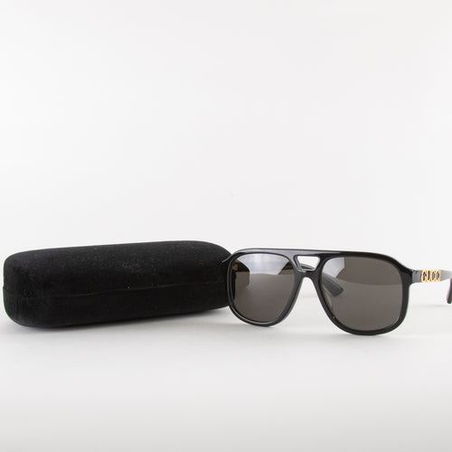 Gucci Black Sunglasses With Gold Hardware on Arms