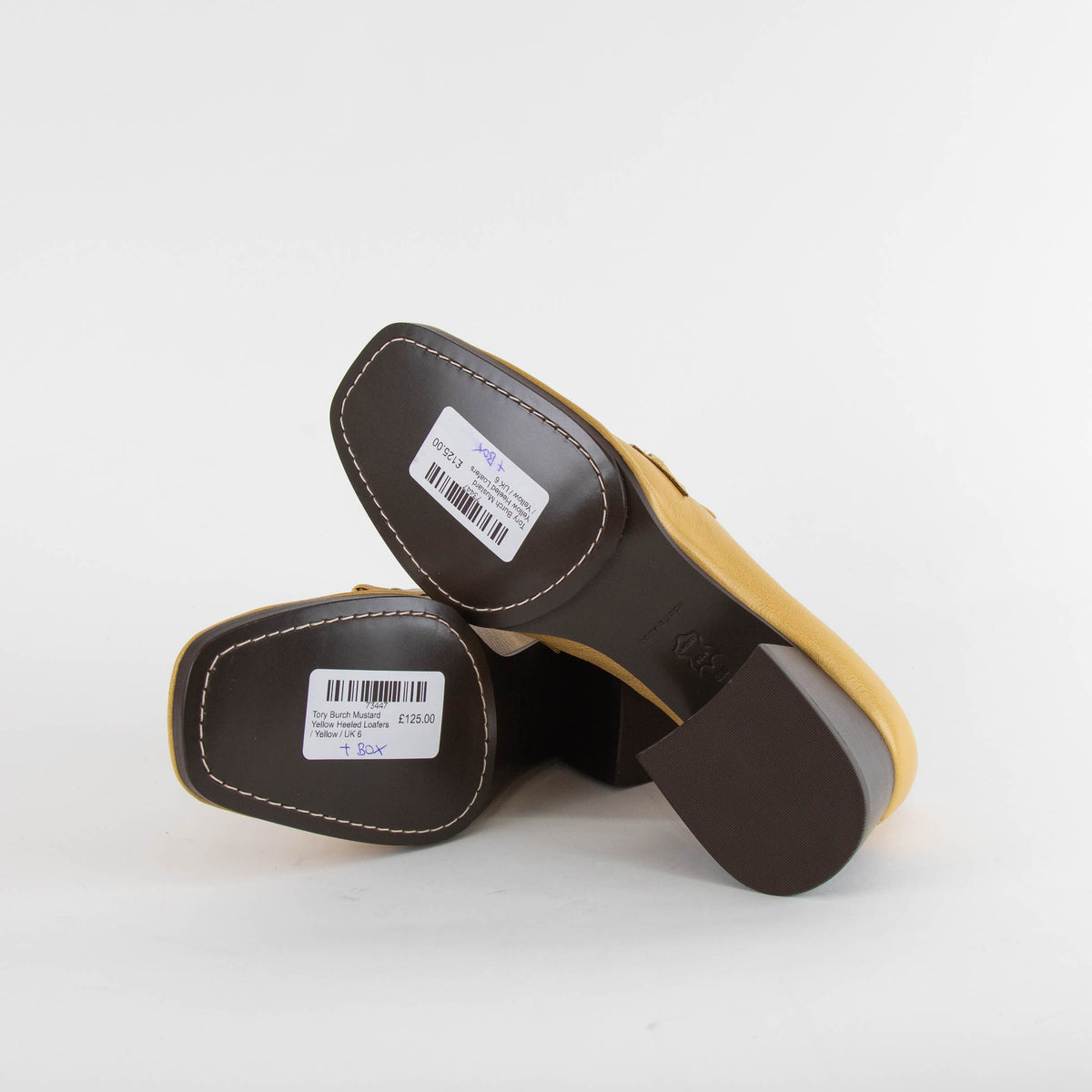 Tory Burch Mustard Yellow Heeled Loafers