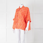 Lauren Vidal Orange Paisley Batwing Blouse