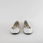 Prada White Leather Black Elastic Pumps