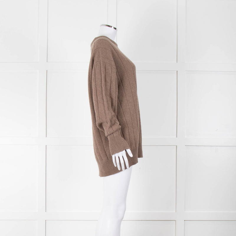 &Daughter Brown Cable Round neck Jumper