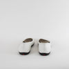 Prada White Leather Black Elastic Pumps